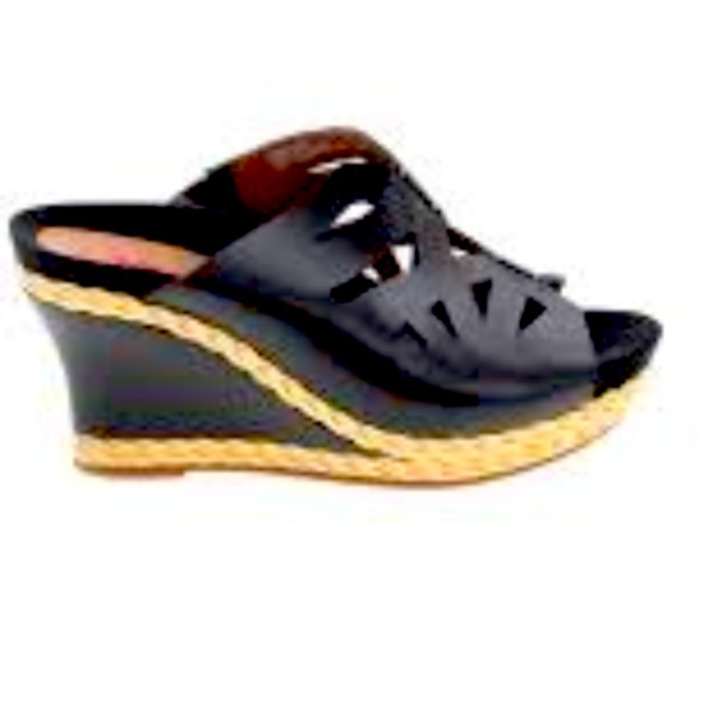 Earthies Setina Platform Black Mules Sandals
